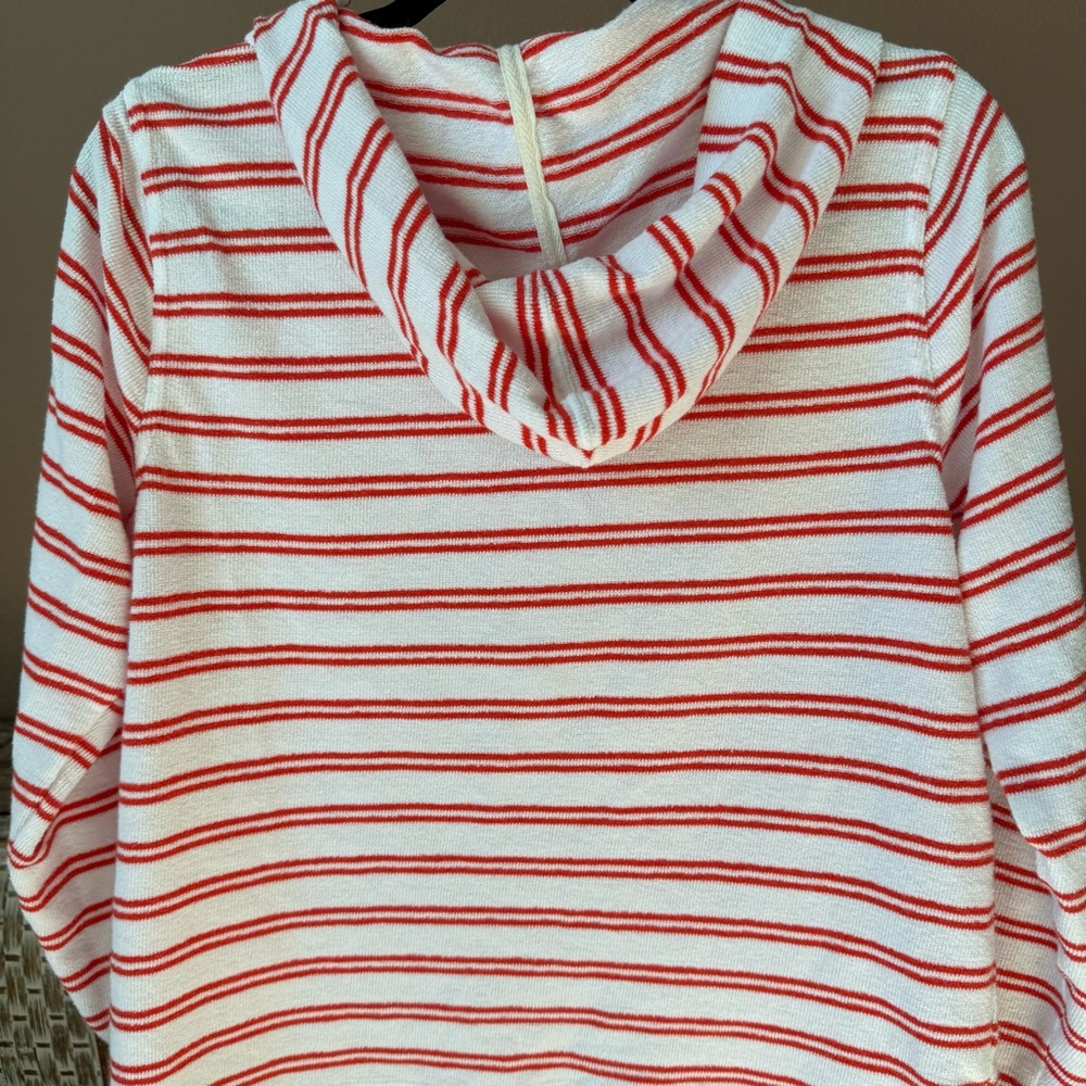 J. Crew Red and White Striped Hoody and Shorts Set - Picture 5 of 9